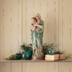 Aged Madonna and Child Statue