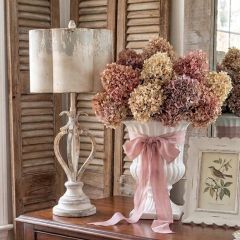 Aged Metal Clover Shaded Table Lamp