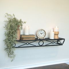 Aged Metal Criss Cross Wall Shelf