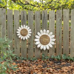 Aged Metal Daisy Hanging Bird Feeder