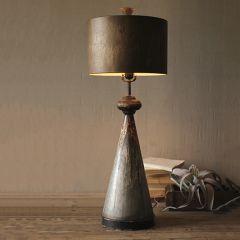 Aged Metal Farmhouse Table Lamp