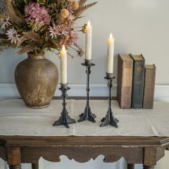 Aged Metal Francesco Taper Holder Set of 3