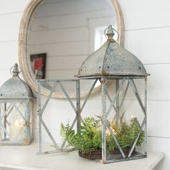 Aged Metal Geometric Lantern