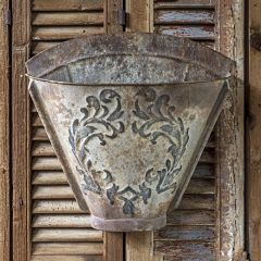 Aged Metal Hanging Wall Pocket