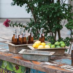 Aged Metal Nesting Trough Set of 3