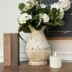 Aged Metal Pitcher Vase