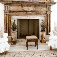 Aged Metal Square Base Urn