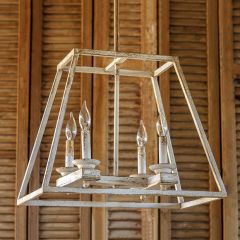 Aged Metal Trapezoid Pendant Light