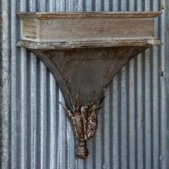 Aged Metal Wall Accent Shelf