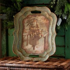 Aged Nordic Santa Decorative Tray