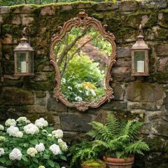 Aged Ornate Chateau Mirror