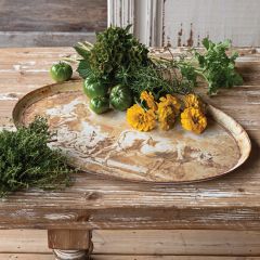 Aged Pastoral Oval Tole Tray