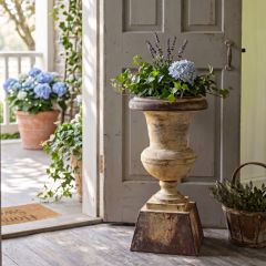 Aged Pedestal Urn Pot