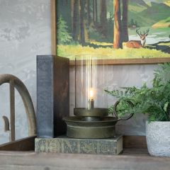 Aged Primitive Tabletop LED Light