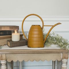 Aged Yellow Metal Watering Can