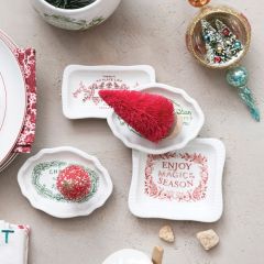 All About Christmas Stoneware Dish Set of 4