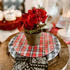 All American Plaid Salad Plate Set of 4