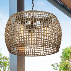 All Weather Wicker 3 Light Outdoor Pendant