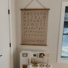Alphabet and Numbers Canvas and Wood Scroll