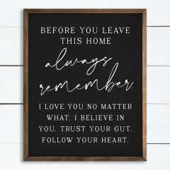 Always Remember Framed Wall Sign