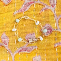 Amazonite and Howlite Stone Bracelet