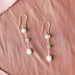 Amazonite and Quartz Dangle Earrings