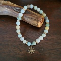 Amazonite Stone Bracelet With Charm