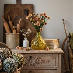 Amber Cottage Hobnail Glass Vase