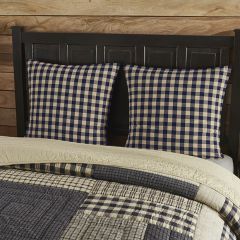 Americana Country Navy Check Euro Shams Set of 2