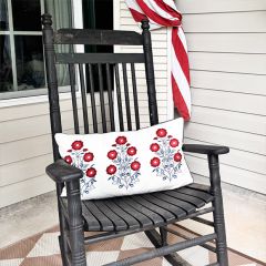 Americana Floral Embroidered Accent Pillow