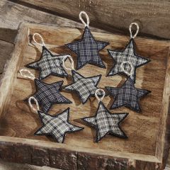 Americana Plaid Star Ornament Set of 8
