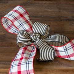 Americana Plaid Wired Ribbon Set of 3