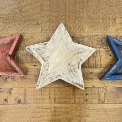 Americana Star Wooden Bowl Set of 3