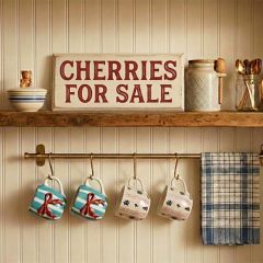 Americana Stoneware Bow Mug Set of 2