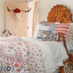 Americana Themed Boho Quilt and Sham Set