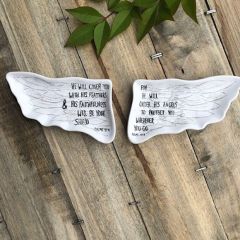 Angel Wing Ceramic Trinket Dish Set of 2