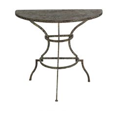 Antique Black Iron Demi Lune Table