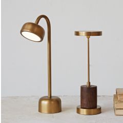 Antique Brass Finish Adjustable LED Table Lamp