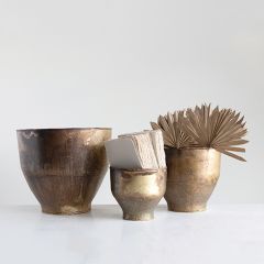 Antique Brass Planter Pot Set of 3