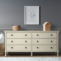 Antique Cream Turned Leg Dresser