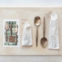 Antique Gold 7 Piece Salad and Cheese Server Set