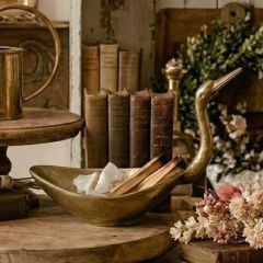 Antique Gold Bird Shaped Bowl