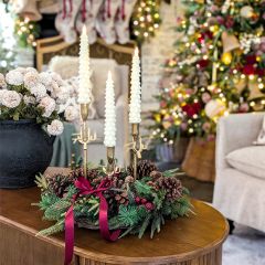 Antique Gold Forged Iron Deer Taper Holders Set of 3