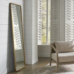 Antique Gold Hammered Rectangle Wall Mirror