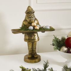 Antique Gold Santa With Display Tray