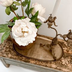 Antique Inspired Oval Iron Trays Set of 3