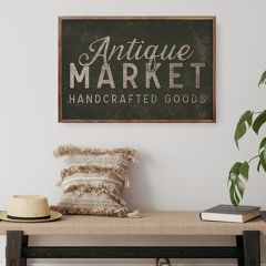 Antique Market Handcrafted Goods Green Wall Art