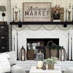 Antique Market Handcrafted Goods White Wall Art