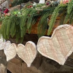 Antique Quilt Pastel Pink Heart Garland