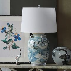 Antique Reproduction Painted Spice Jar Table Lamp